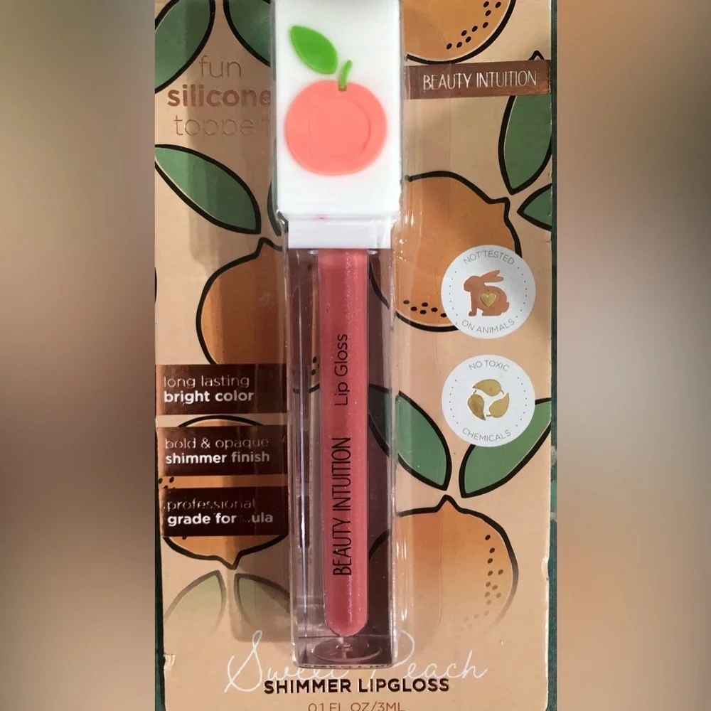 2pack sweet peach shimmer professional grade‎ long lasting formula lip gloss new